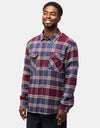 Brixton Bowery L/S Flannel Shirt - Mood Indigo/Port/Saffron
