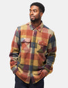 Brixton Bowery Arctic Stretch Fleece L/S Shirt - Rust/Copper Plaid