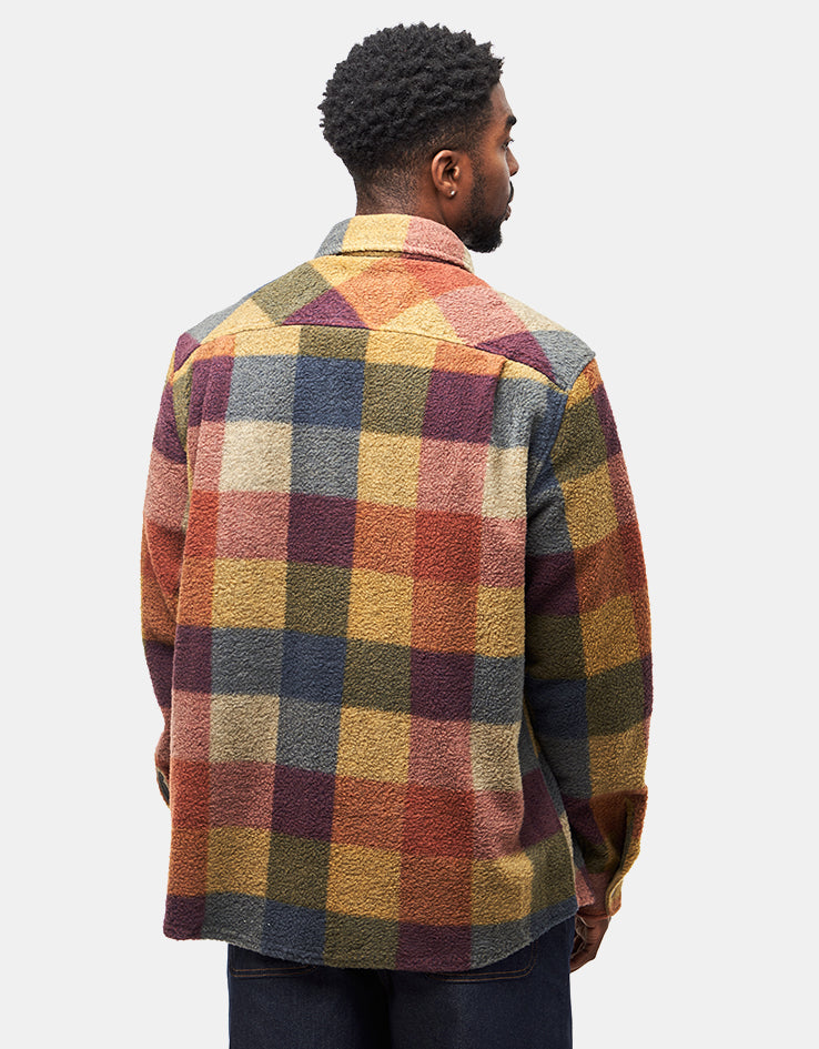 Brixton Bowery Arctic Stretch Fleece L/S Shirt - Rust/Copper Plaid