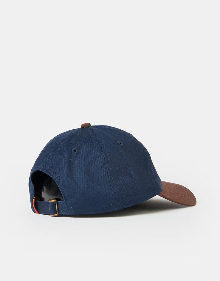 Butter Goods Snail 6 Panel Cap - Navy/Walnut