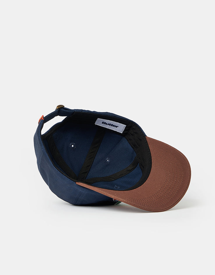 Butter Goods Snail 6 Panel Cap - Navy/Walnut