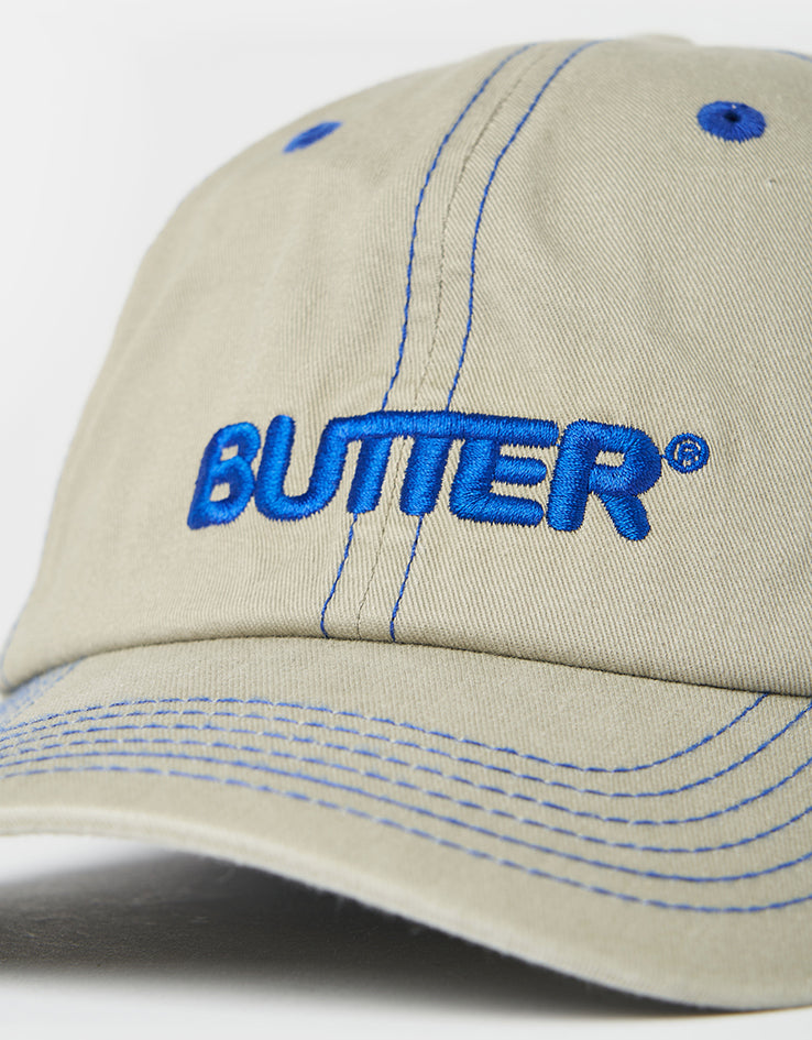 Butter Goods Rounded Logo 6 Panel Cap - Washed Sand