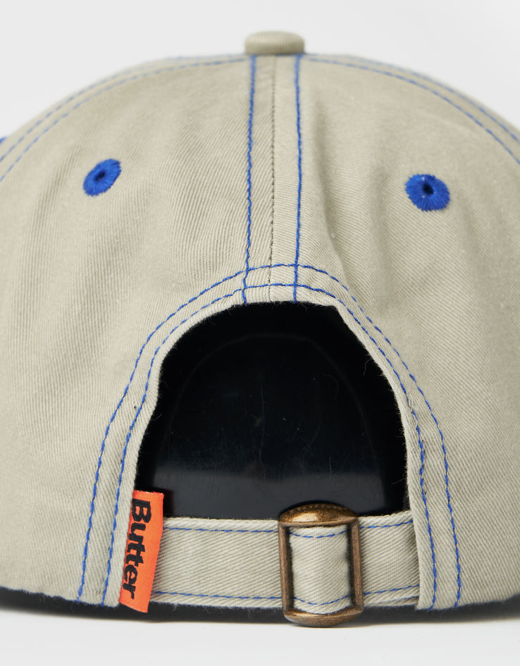 Butter Goods Rounded Logo 6 Panel Cap - Washed Sand