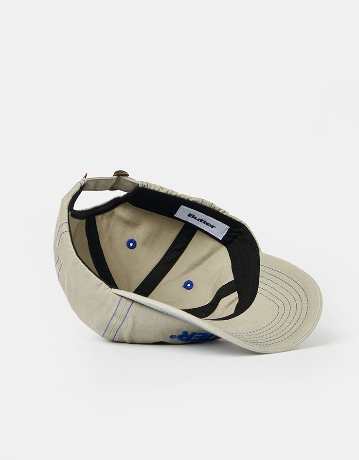 Butter Goods Rounded Logo 6 Panel Cap - Washed Sand
