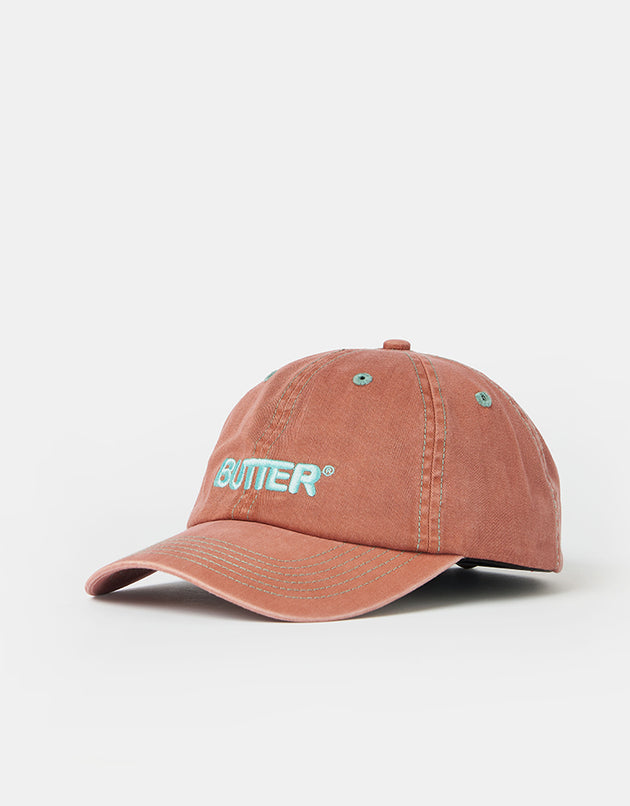 Butter Goods Rounded Logo 6 Panel Cap - Washed Sangria