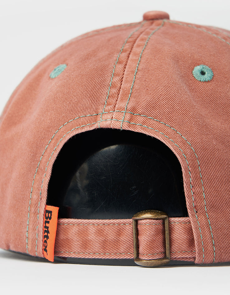 Butter Goods Rounded Logo 6 Panel Cap - Washed Sangria