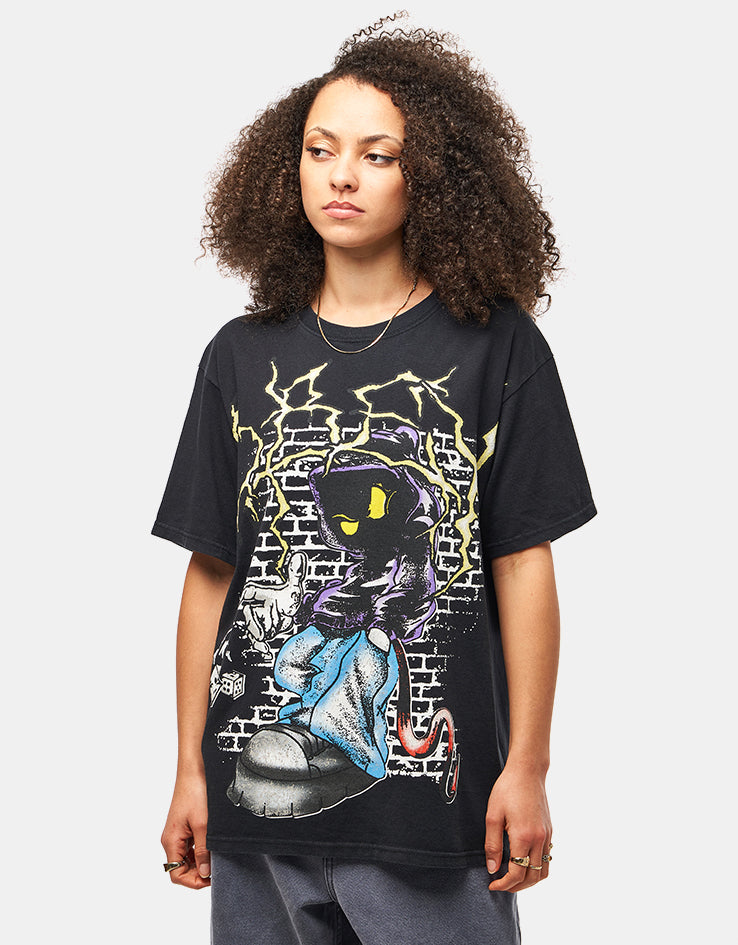 Obey Roll The Dice Vintage Oversized T-Shirt - Black