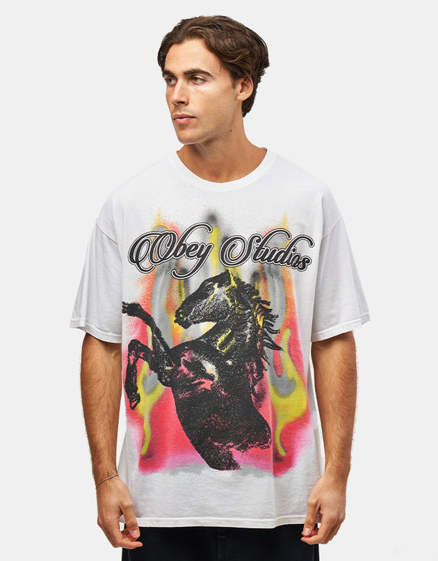 Obey Studios Horse Vintage Oversized T-Shirt - White