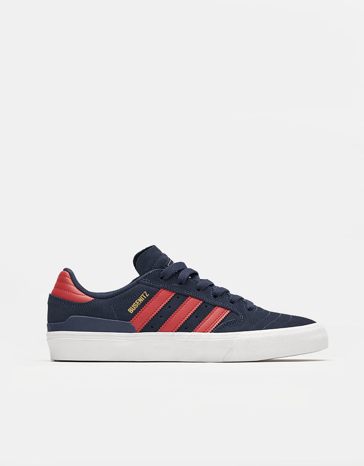 adidas Busenitz Vulc II Skate Shoes - Dark Blue/Better Scarlet/Gold Metallic