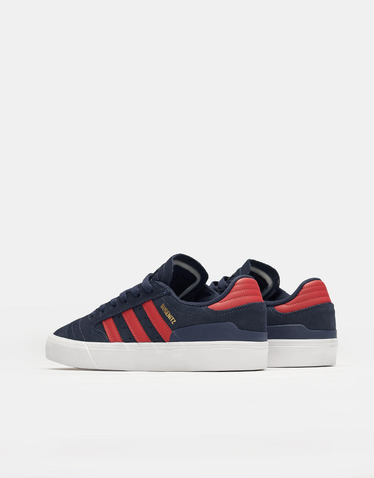 adidas Busenitz Vulc II Skate Shoes - Dark Blue/Better Scarlet/Gold Metallic