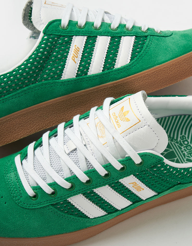 adidas Puig Indoor Skate Shoes - Green/White/Gum