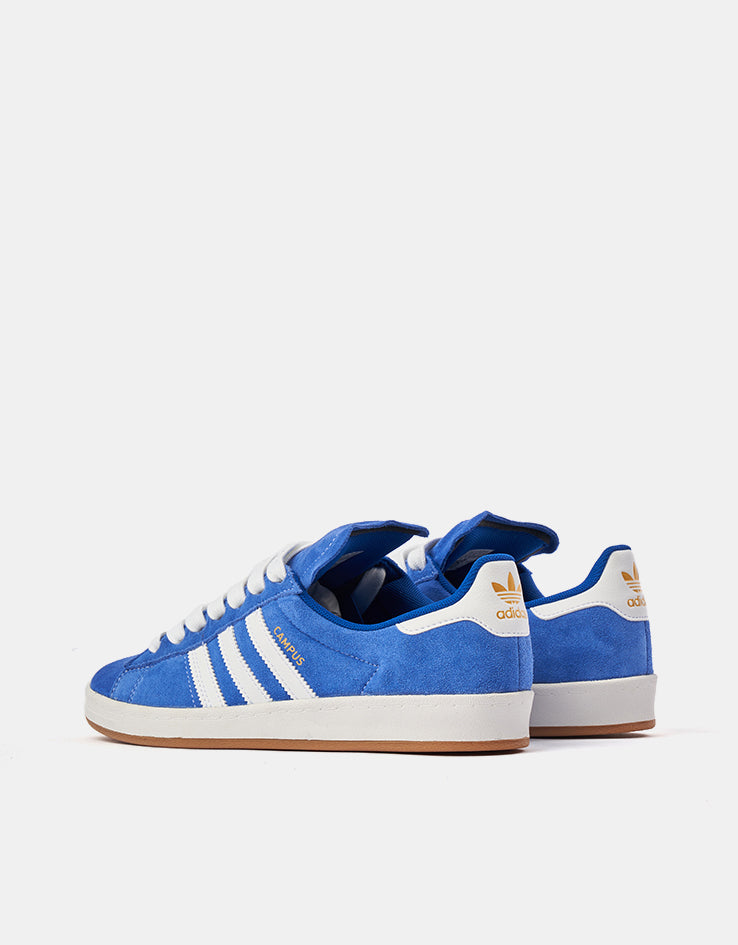 adidas Campus ADV Skate Shoes - Royal Blue/White/Gold Metallic