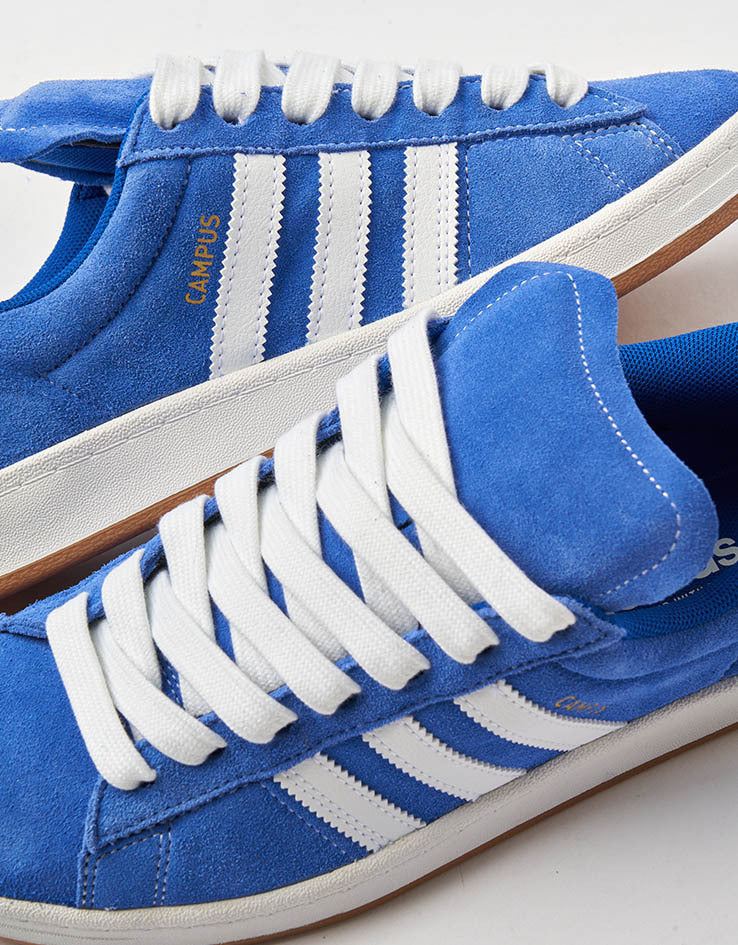 adidas Campus ADV Skate Shoes - Royal Blue/White/Gold Metallic