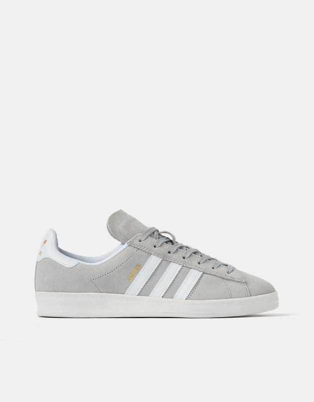adidas Campus ADV Skate Shoes - Grey/Cloud White/Gold Metallic