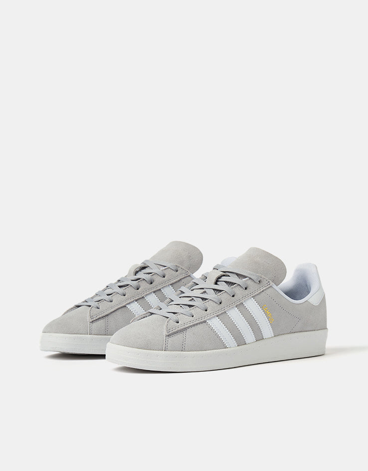 adidas Campus ADV Skate Shoes - Grey/Cloud White/Gold Metallic