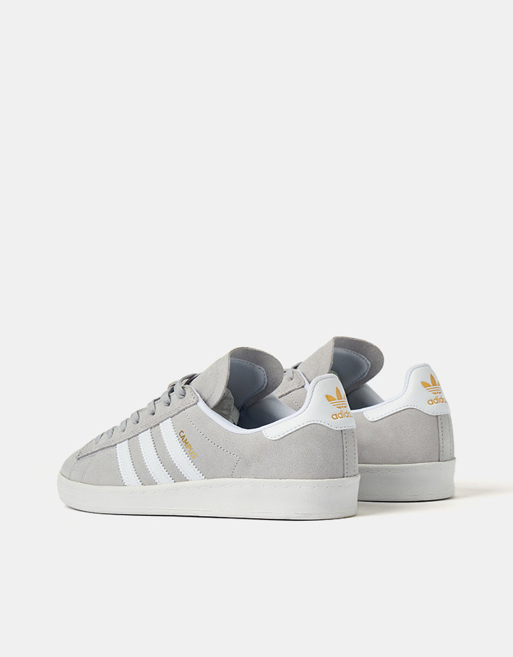 adidas Campus ADV Skate Shoes - Grey/Cloud White/Gold Metallic