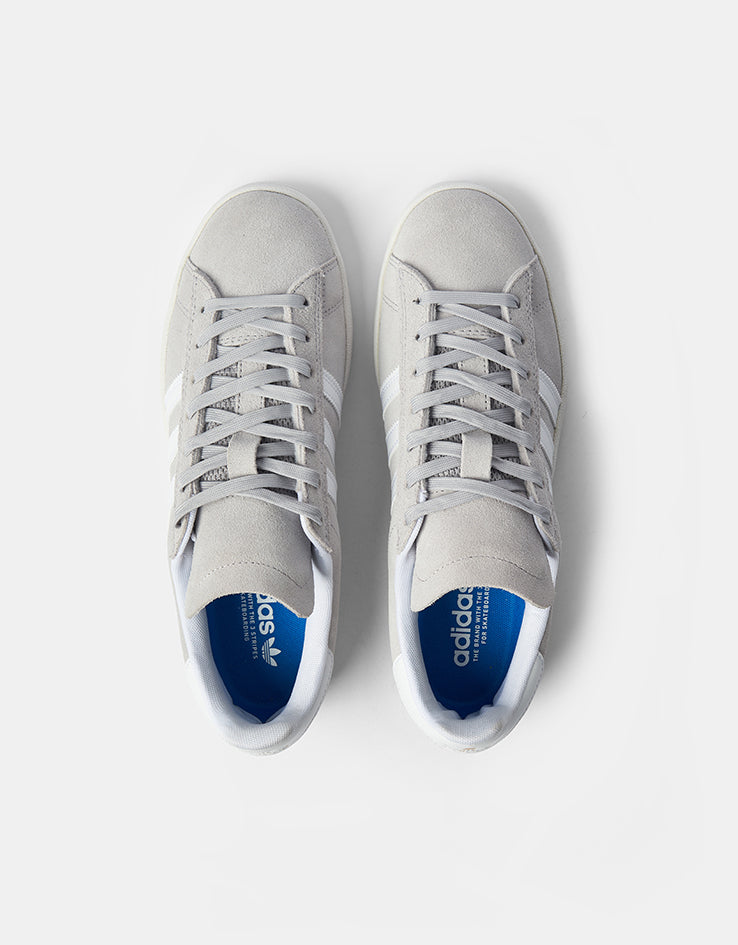 adidas Campus ADV Skate Shoes - Grey/Cloud White/Gold Metallic Route One adidas Campus ADV Skate Shoes - Grey/Cloud White/Gold Metallic Route One