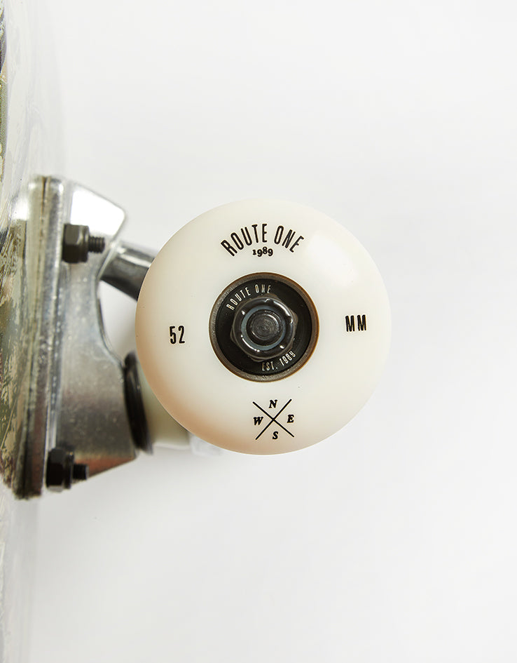 Route One Forest Camo Athletic Logo Custom Set-Up Complete Skateboard - 8.5"