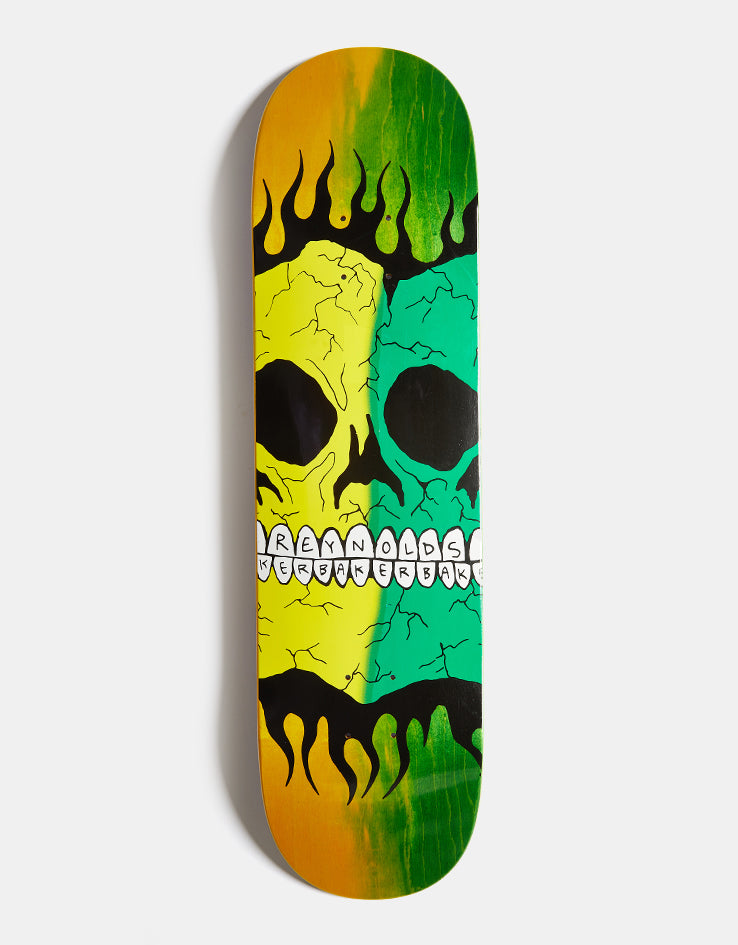Baker Reynolds Rasta Skull B2 Skateboard Deck - 8.38"