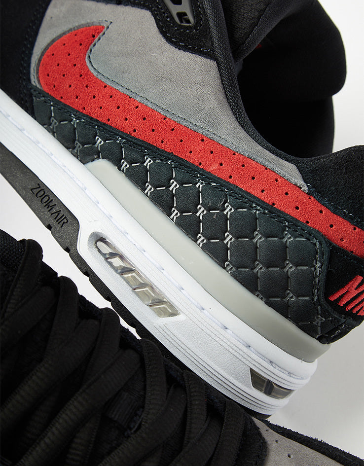 Nike SB Paul Rodriguez Zoom Air Low Skate Shoes - Black/Varsity Red-Flint Grey-Black