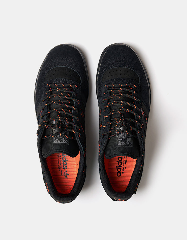 adidas x Mike Arnold Handball Top Skate Shoes - Core Black/Core Black/Semi Impact Orange