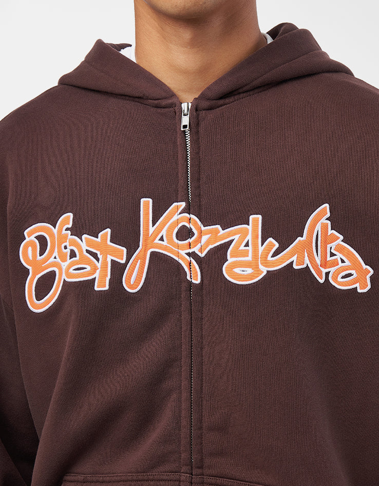 Butter Goods x Madlib Beat Konducta Zip-Thru Hoodie - Washed Chestnut