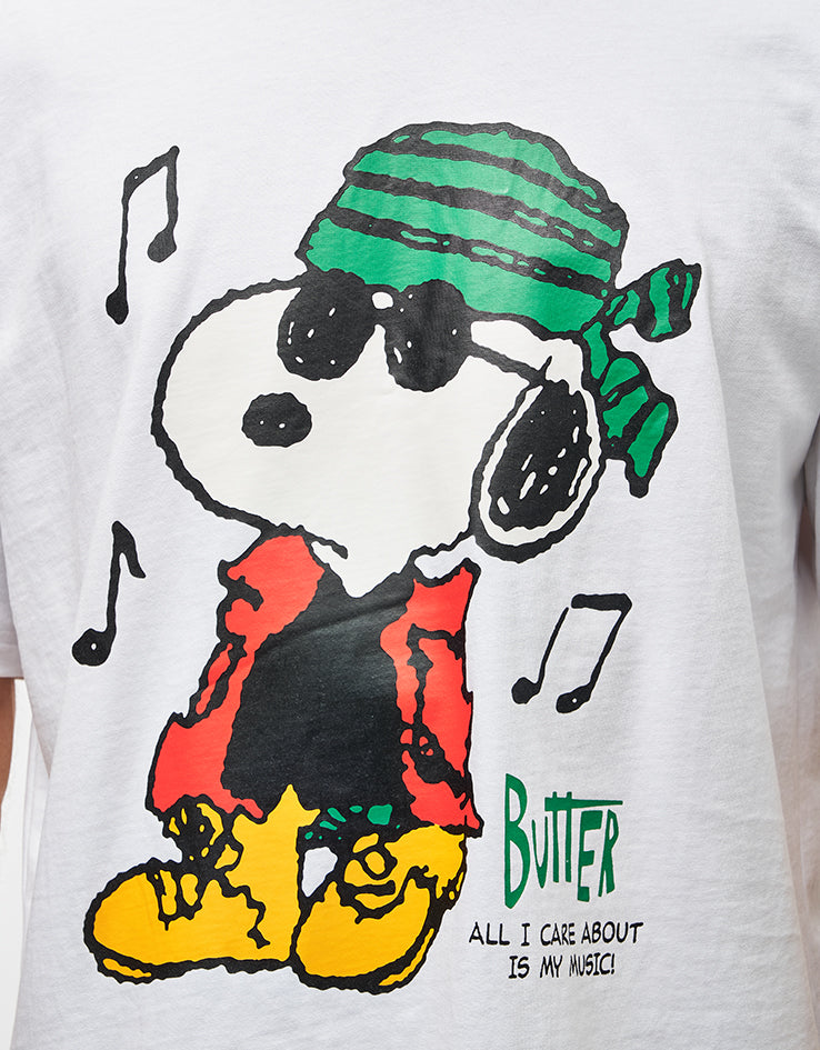 Butter Goods x Peanuts Music T-Shirt - White