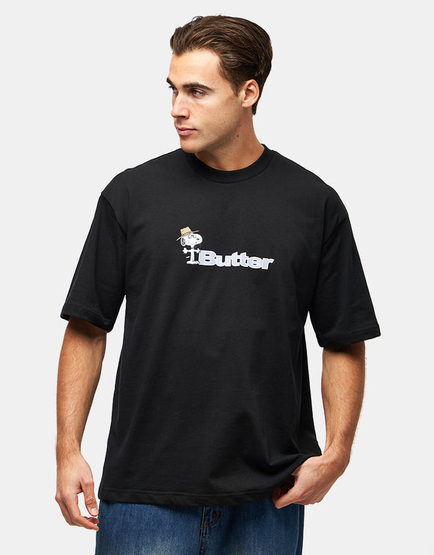 Butter Goods x Peanuts Spike Logo T-Shirt - Black