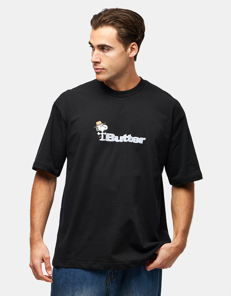 Butter Goods x Peanuts Spike Logo T-Shirt - Black