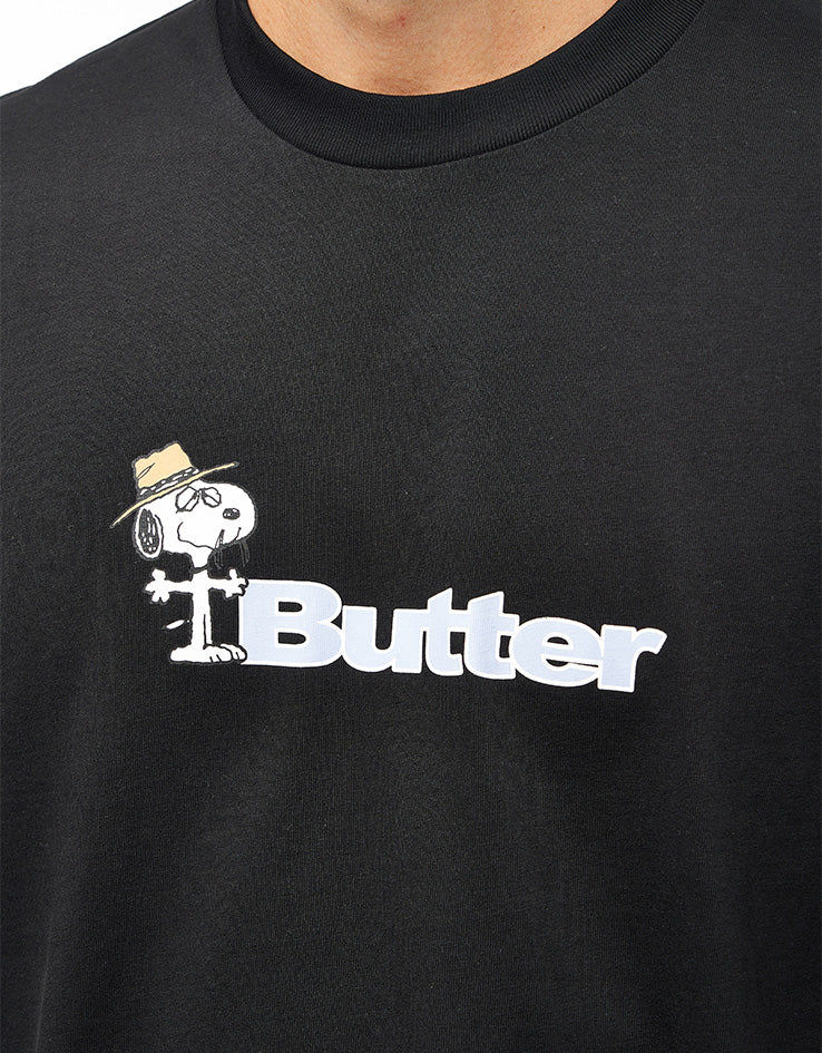 Butter Goods x Peanuts Spike Logo T-Shirt - Black