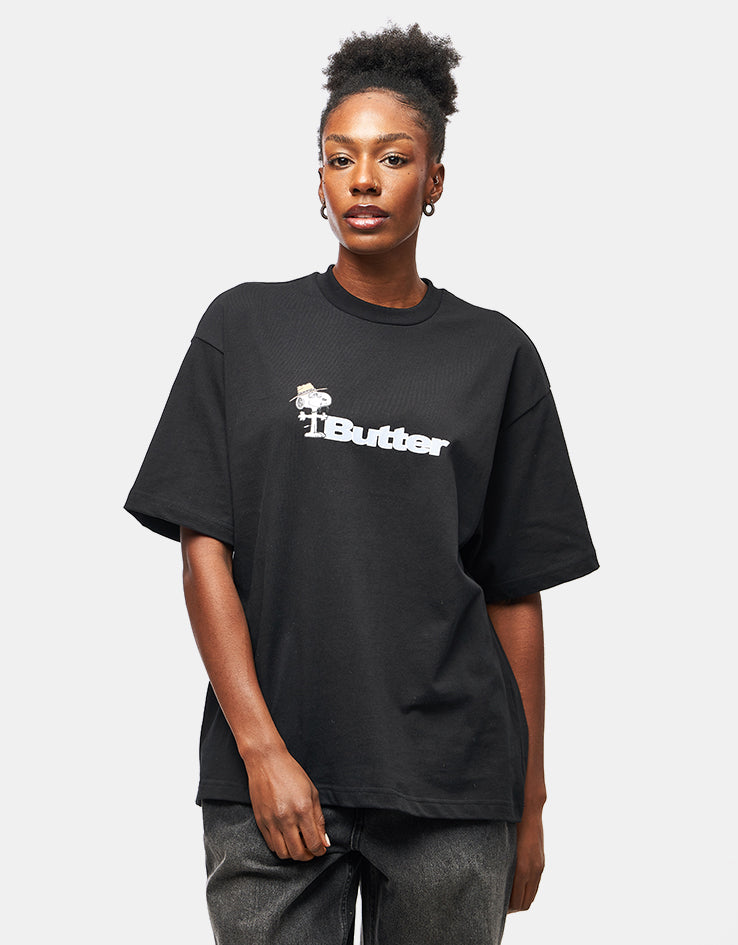 Butter Goods x Peanuts Spike Logo T-Shirt - Black