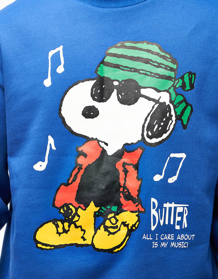 Butter Goods x Peanuts Music Crewneck - Royal