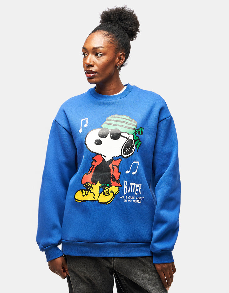Butter Goods x Peanuts Music Crewneck - Royal