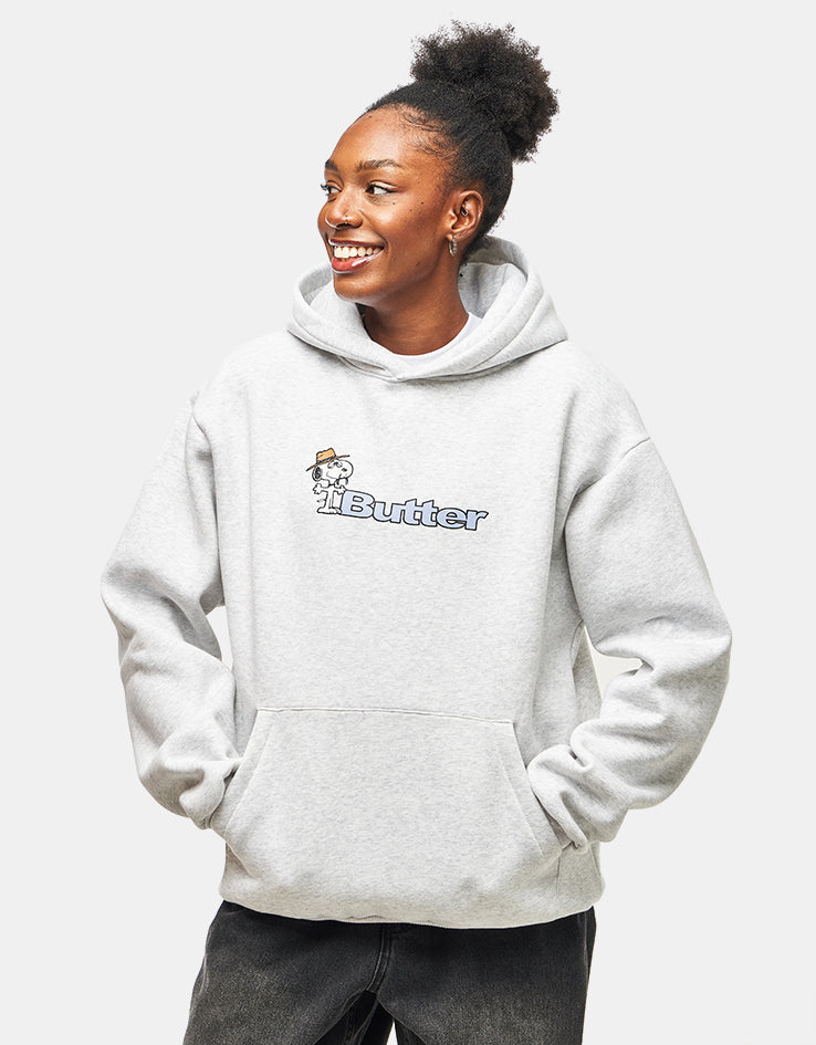 Butter Goods x Peanuts Spike Logo Pullover Hoodie - Ash