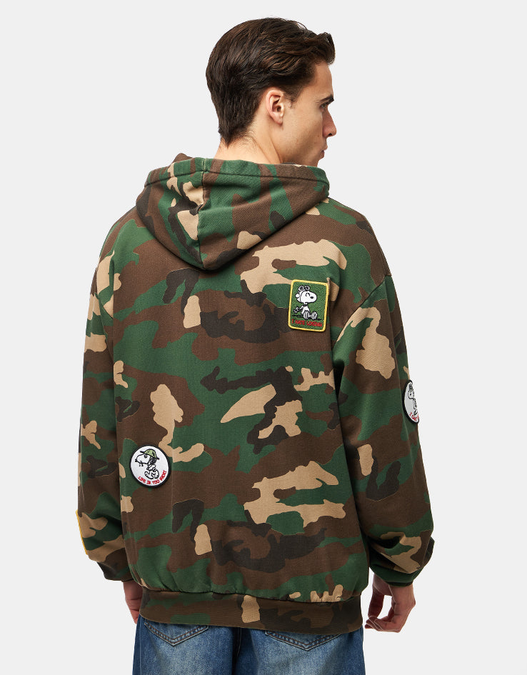 Butter Goods x Peanuts Patches Zip-Thru Hoodie - Washed Camo