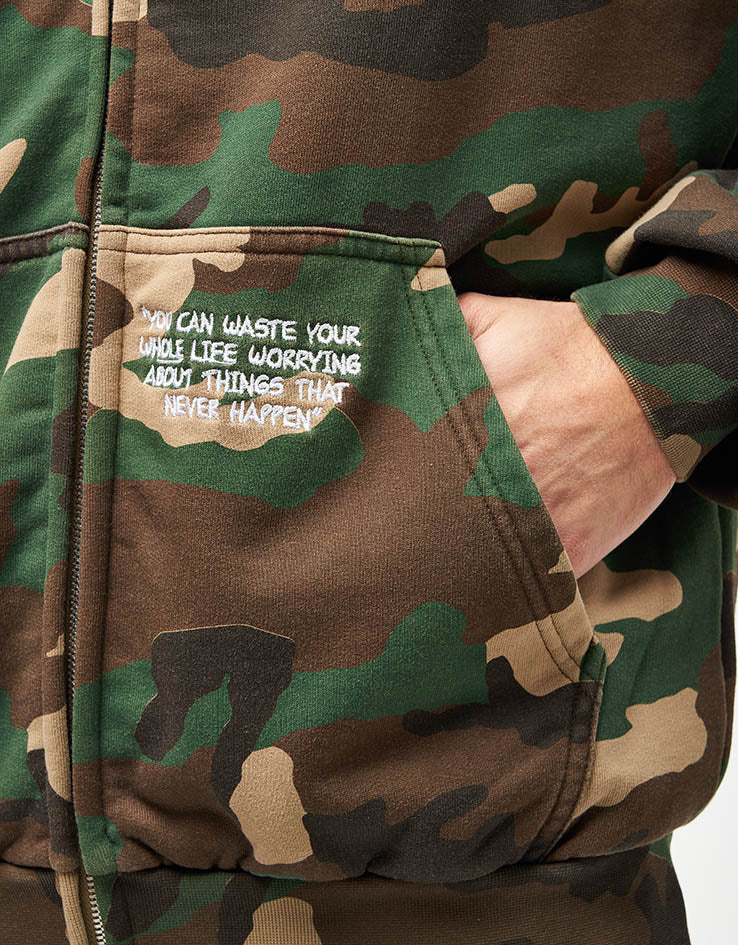 Butter Goods x Peanuts Patches Zip-Thru Hoodie - Washed Camo