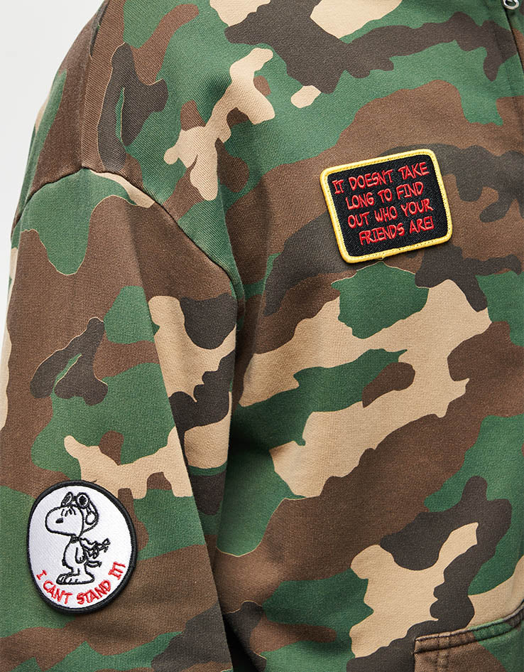 Butter Goods x Peanuts Patches Zip-Thru Hoodie - Washed Camo