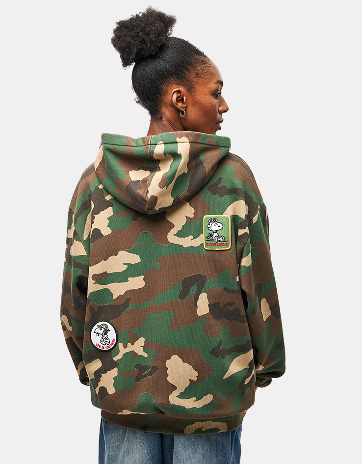 Butter Goods x Peanuts Patches Zip-Thru Hoodie - Washed Camo