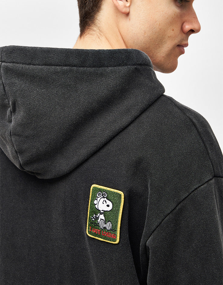 Butter Goods x Peanuts Patches Zip-Thru Hoodie - Washed Black