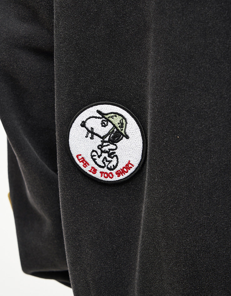 Butter Goods x Peanuts Patches Zip-Thru Hoodie - Washed Black