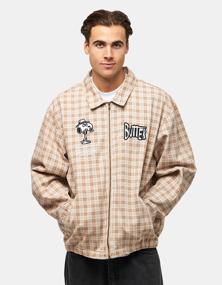 Butter Goods x Peanuts Spike Jacket - Sandstone Plaid