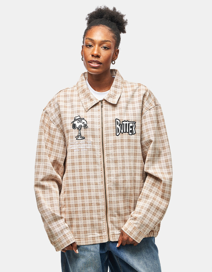 Butter Goods x Peanuts Spike Jacket - Sandstone Plaid
