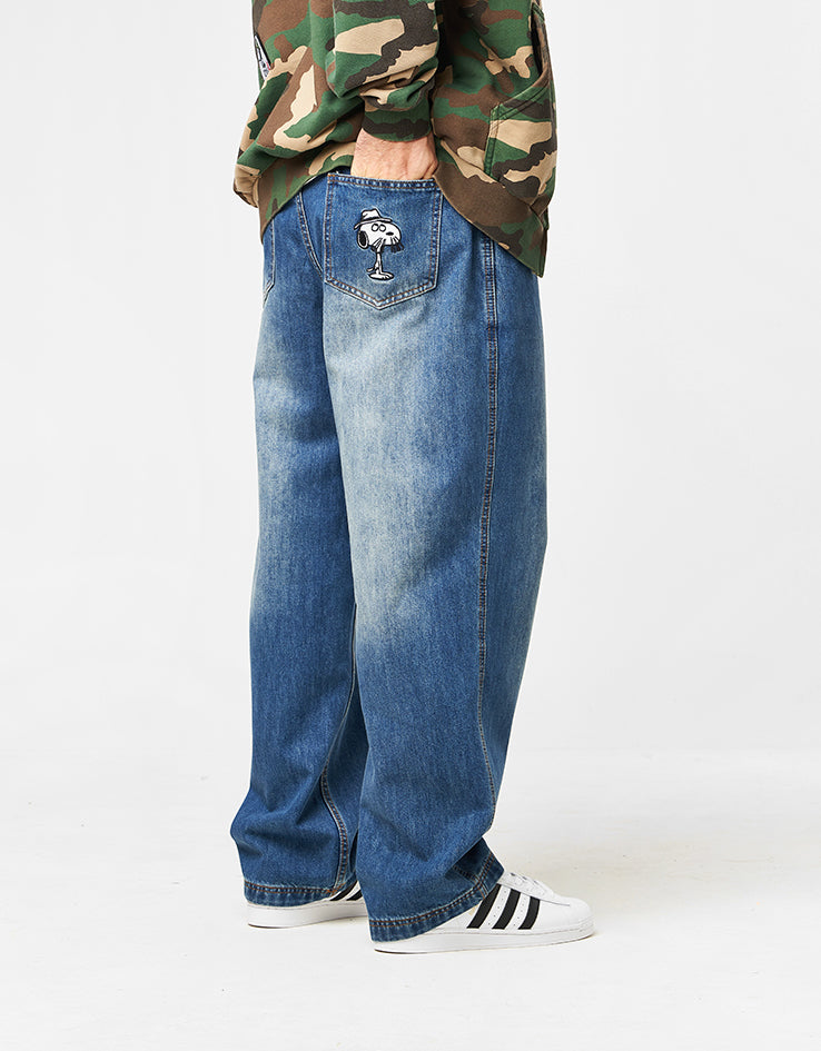 Butter Goods x Peanuts Spike Denim Jeans - Distressed Indigo
