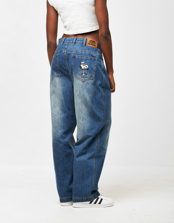 Butter Goods x Peanuts Spike Denim Jeans - Distressed Indigo