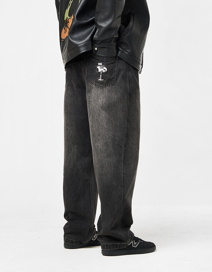Butter Goods x Peanuts Spike Denim Jeans - Faded Black