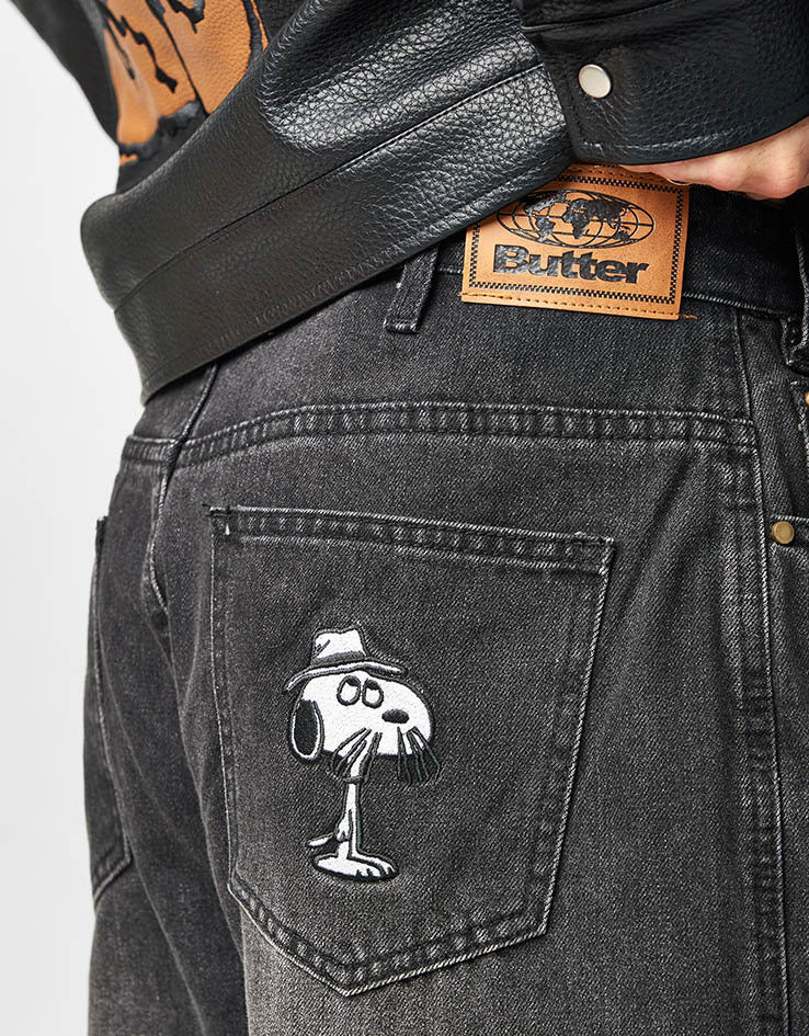 Butter Goods x Peanuts Spike Denim Jeans - Faded Black