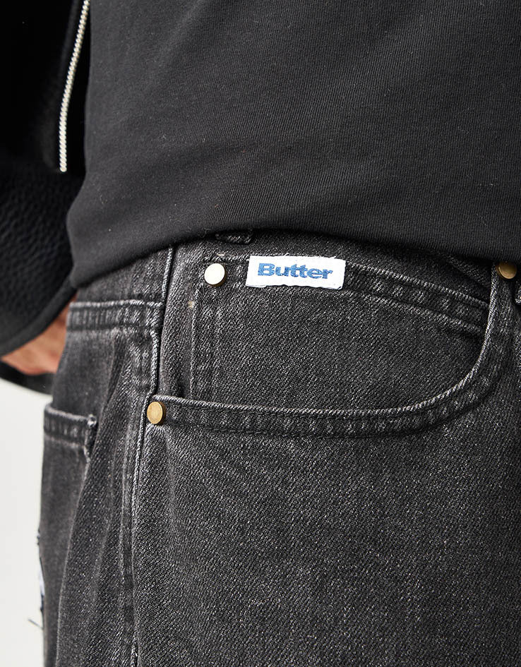 Butter Goods x Peanuts Spike Denim Jeans - Faded Black