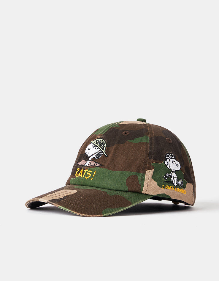 Butter Goods x Peanuts Rats 6 Panel Cap - Washed Camo