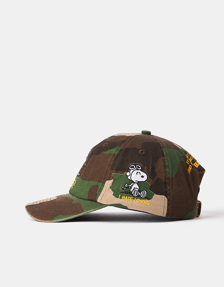 Butter Goods x Peanuts Rats 6 Panel Cap - Washed Camo