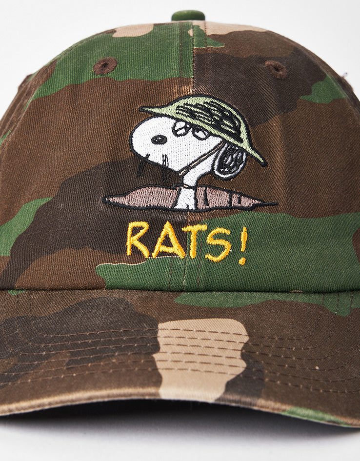 Butter Goods x Peanuts Rats 6 Panel Cap - Washed Camo